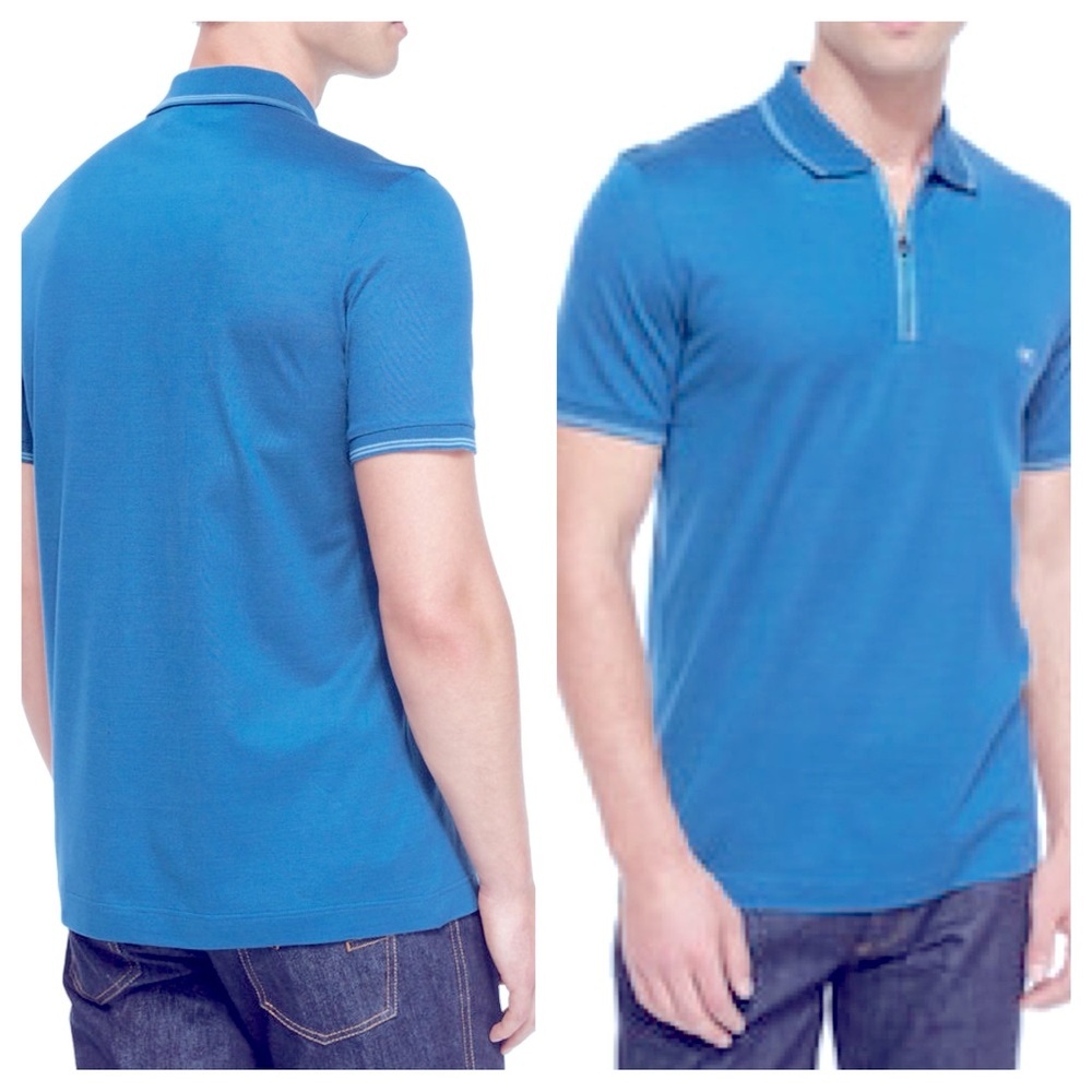 Salvatore Ferragamo Men's Bright Blue Polo Shirt